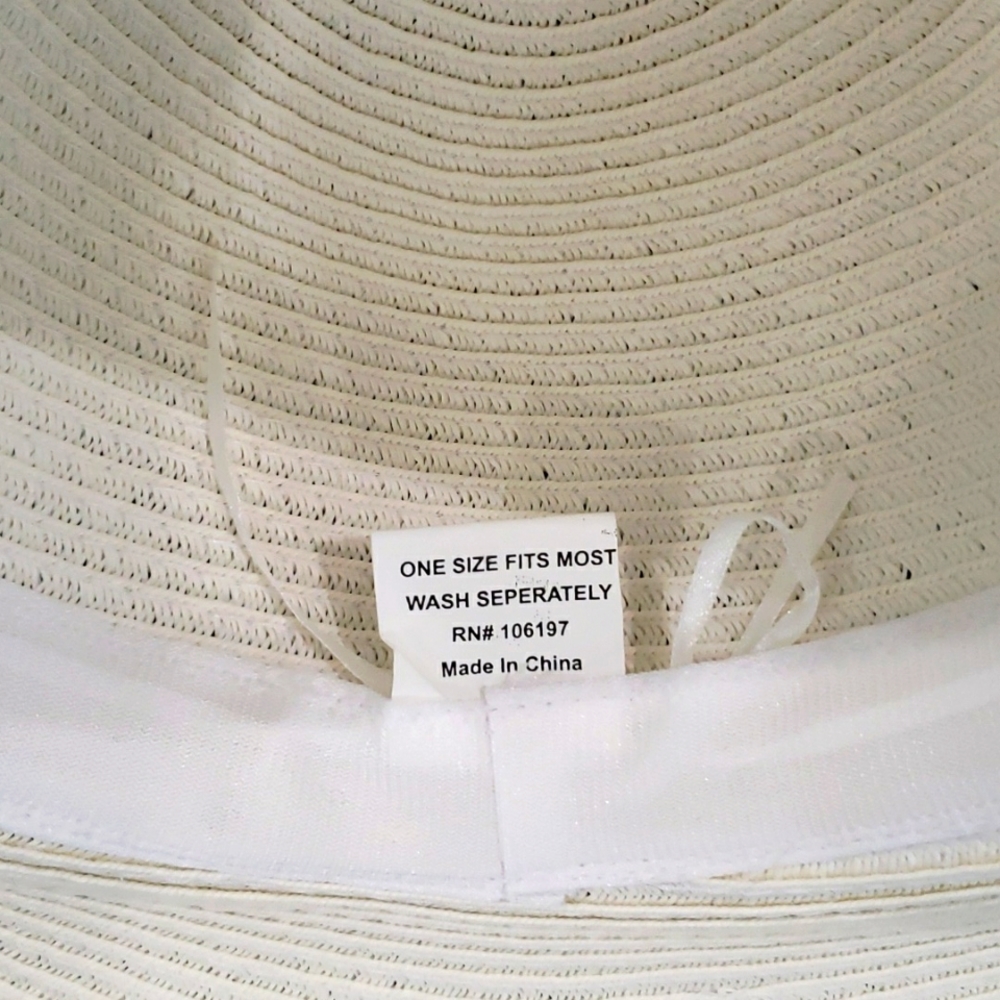 NWOT Beige Wide Brim Sun Hat - Picture 4 of 5